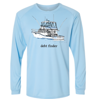 Debt Finder Mens Fishing Boat Long Sleeve Islander SPF 50+ Performance Tee